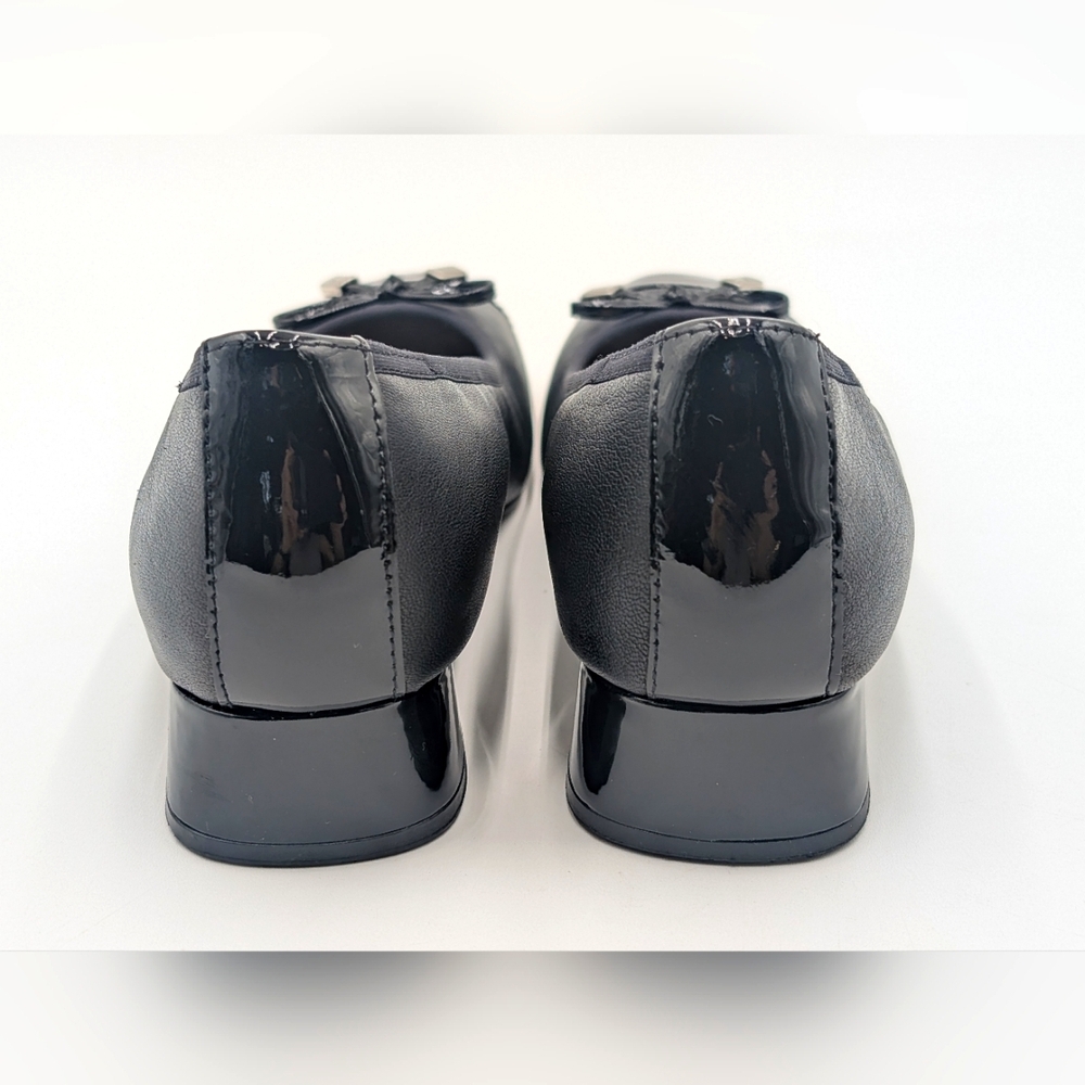 Vionic Daphne Ballet Leather And Patient Flats Sz US 7.5  Embellished Silver Bow - Picture 13 of 17
